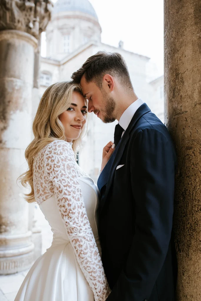 close portrait of married couple